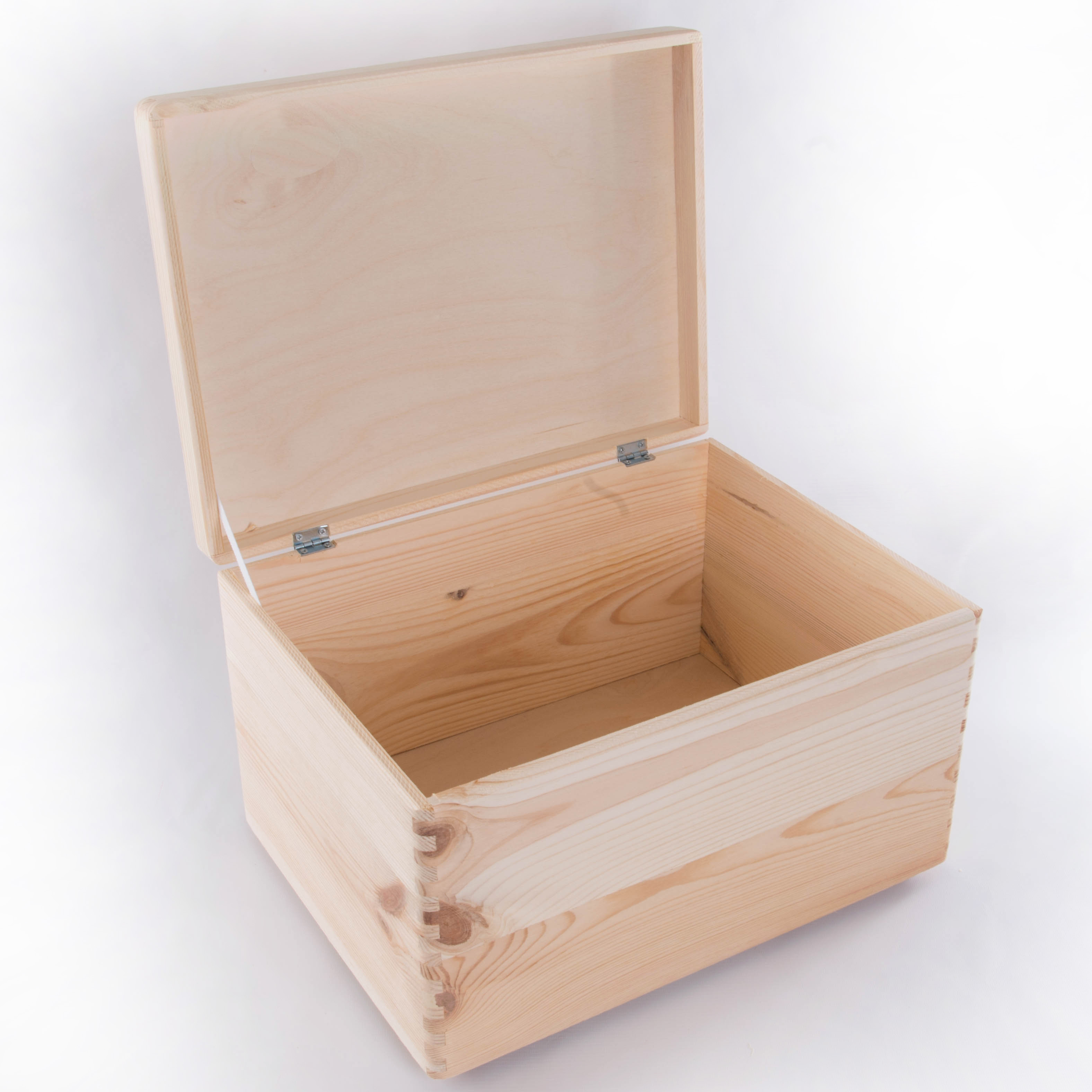 Large Wooden Storage Memory Box With Lid Pinewood Toy Chest Keepsake   Ebay Main 